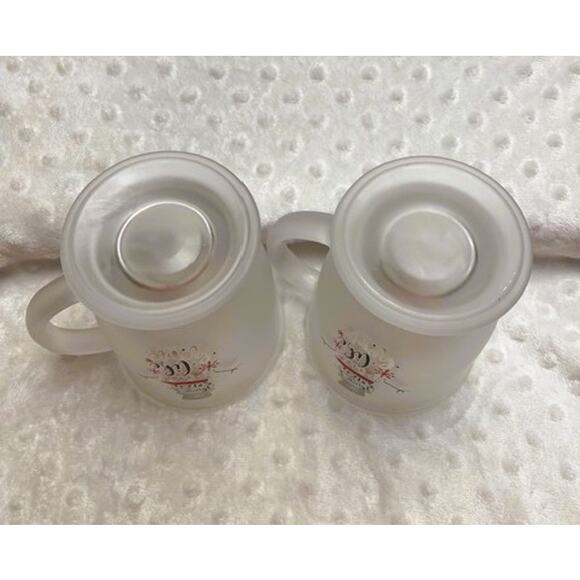 Holiday Frosted Snowmen 14.6oz Coffee Mug Pair "There's No Place Like Home"-NEW - Picture 3 of 6